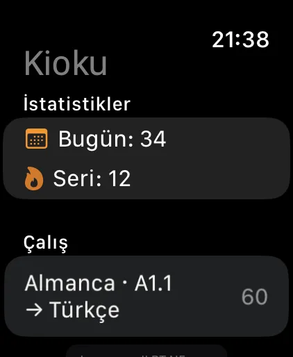 Apple Watch'ta Kioku